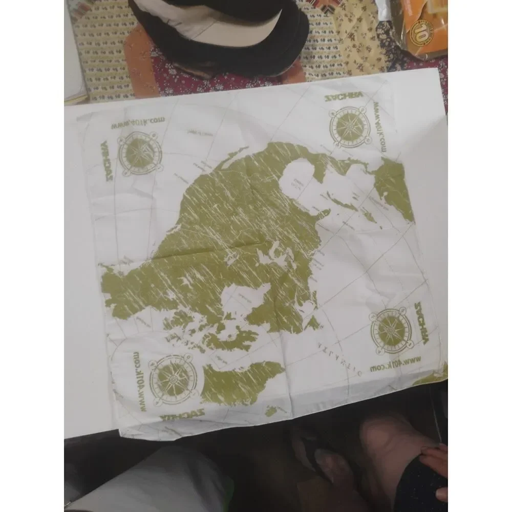 Zachary Map Bandana Lot Of 4 Map Green Design